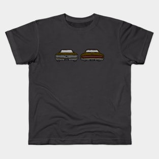 front and back classic muscle car vintage illustration Kids T-Shirt